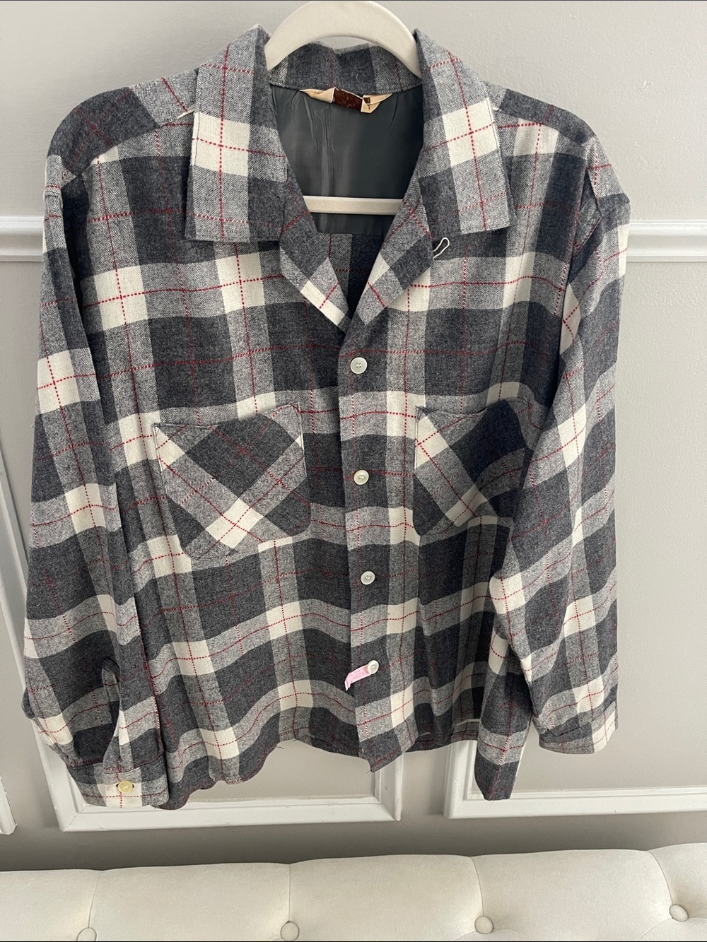Vintage Fox Knapp Distinctive Sportswear Wool Plaid Over Shirt
